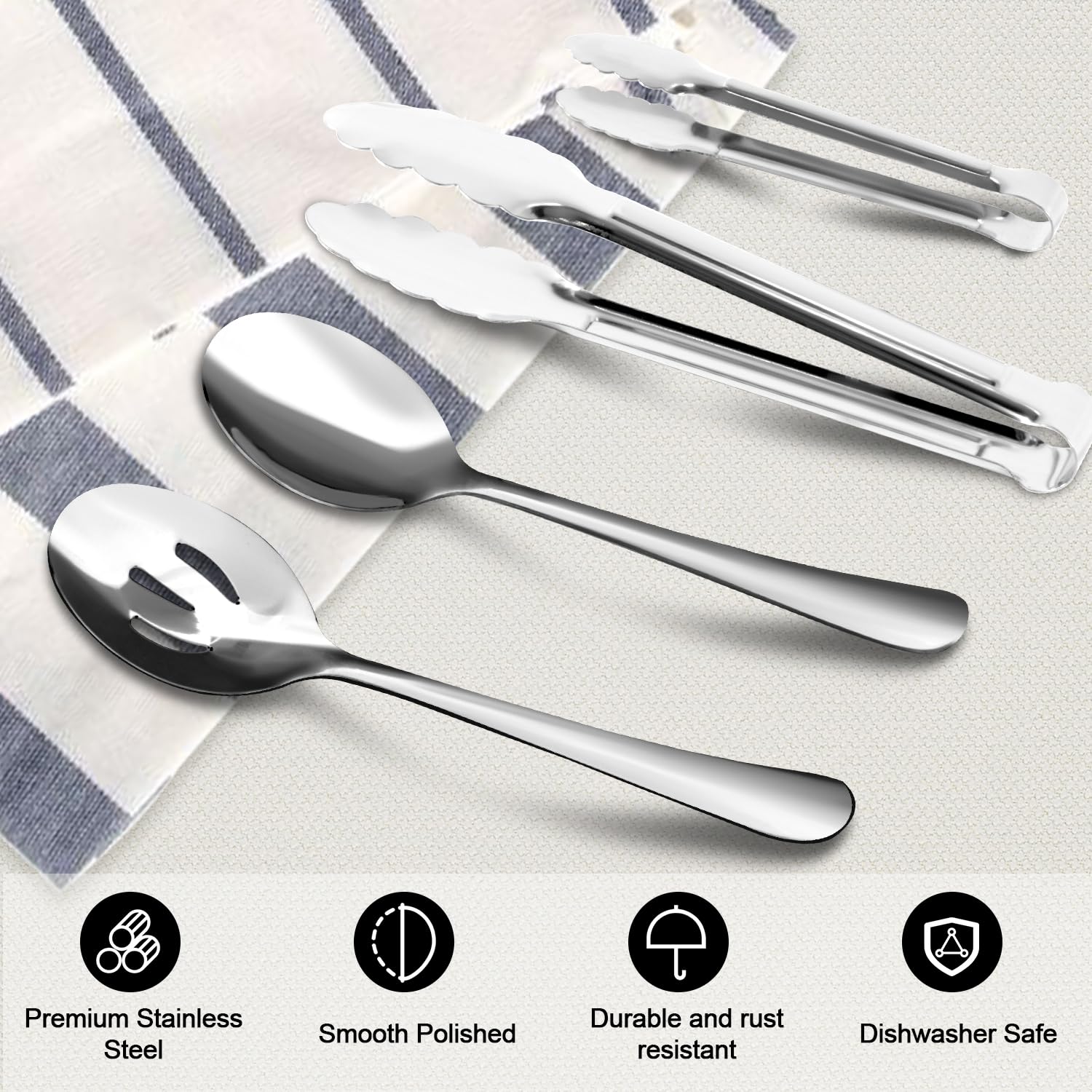 XEVOM appetizer tongs help portion control at gatherings.