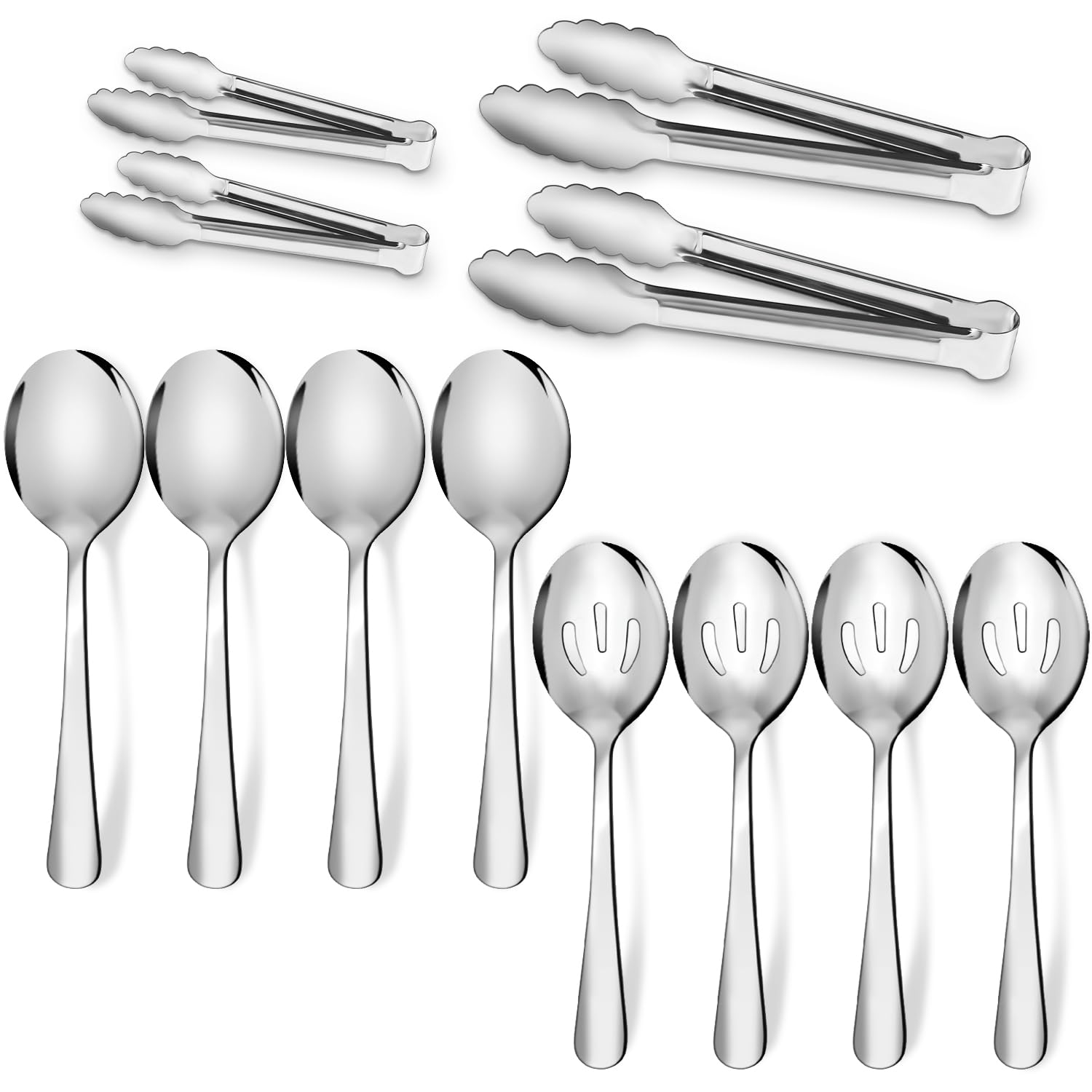 XEVOM 12pcs set large spoons for effortless buffet serving.