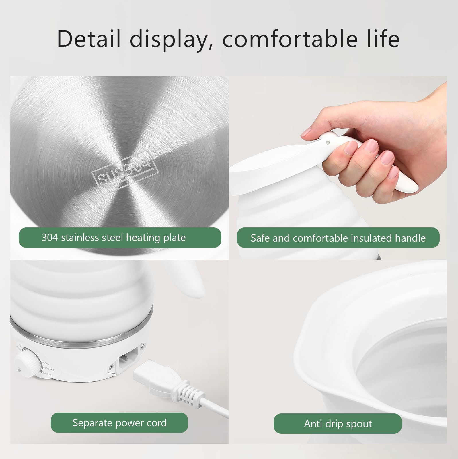 Xfbaozxy collapsible silicone body for lightweight travel and BPA-free use.