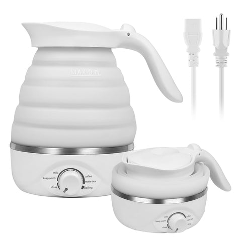 Xfbaozxy travel foldable kettle in compact folded form for easy packing.