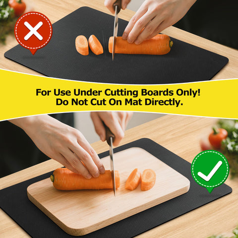 Xfenvs safety-grip mat under cutting board prevents sliding during prep