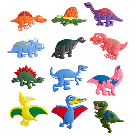 XFNRUBBER dinosaur fridge magnet with vibrant colors for kitchen decor.