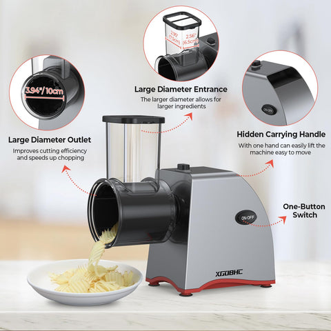 XGOBHC grater shows non-slip base for stable, hands-free operation.