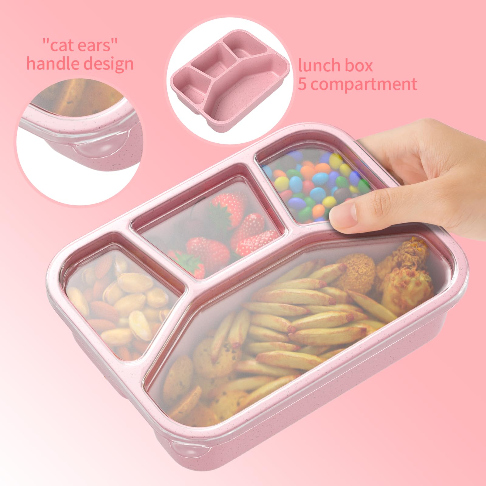 XGXN Bento Box cat-ear lid for easy opening.