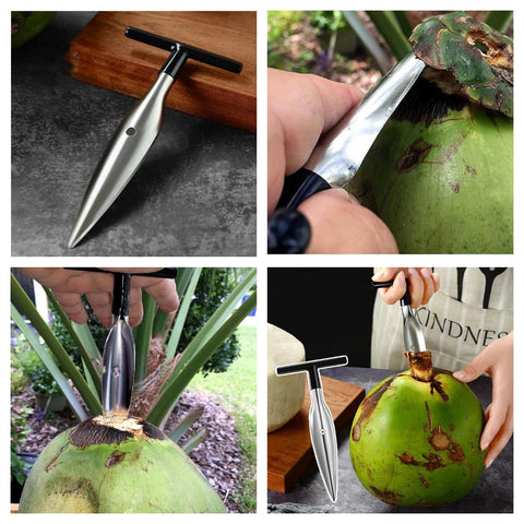 XHGAYL coconut meat remover scraper knife with non-slip handle removes fresh meat cleanly