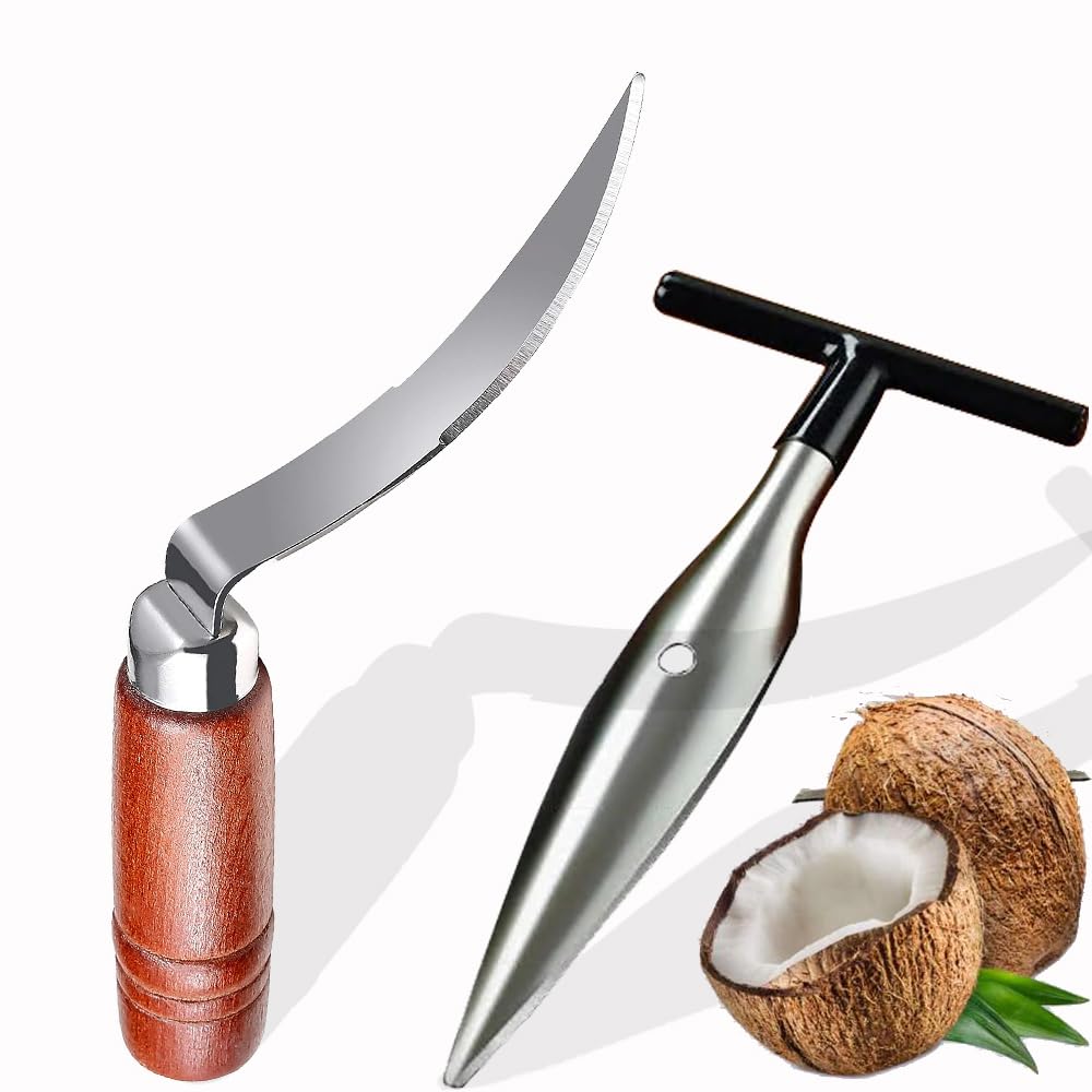 XHGAYL premium coconut opener tool set puncher opens coconuts quickly for fresh juice