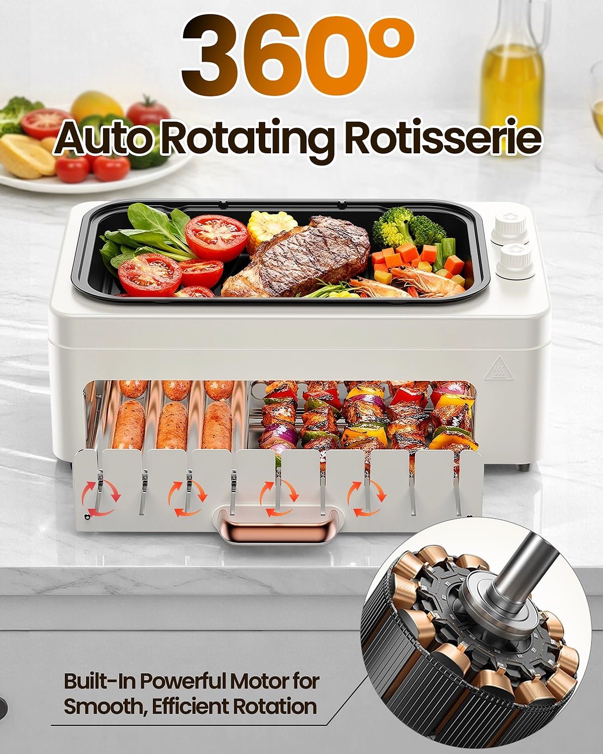 XHJ dual-zone grill and griddle for fast searing and gentle cooking