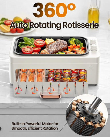 XHJ dual-zone grill and griddle for fast searing and gentle cooking