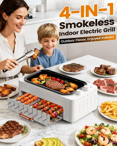 XHJ Q2 360° rotating kabob function ensures even grilling on skewers