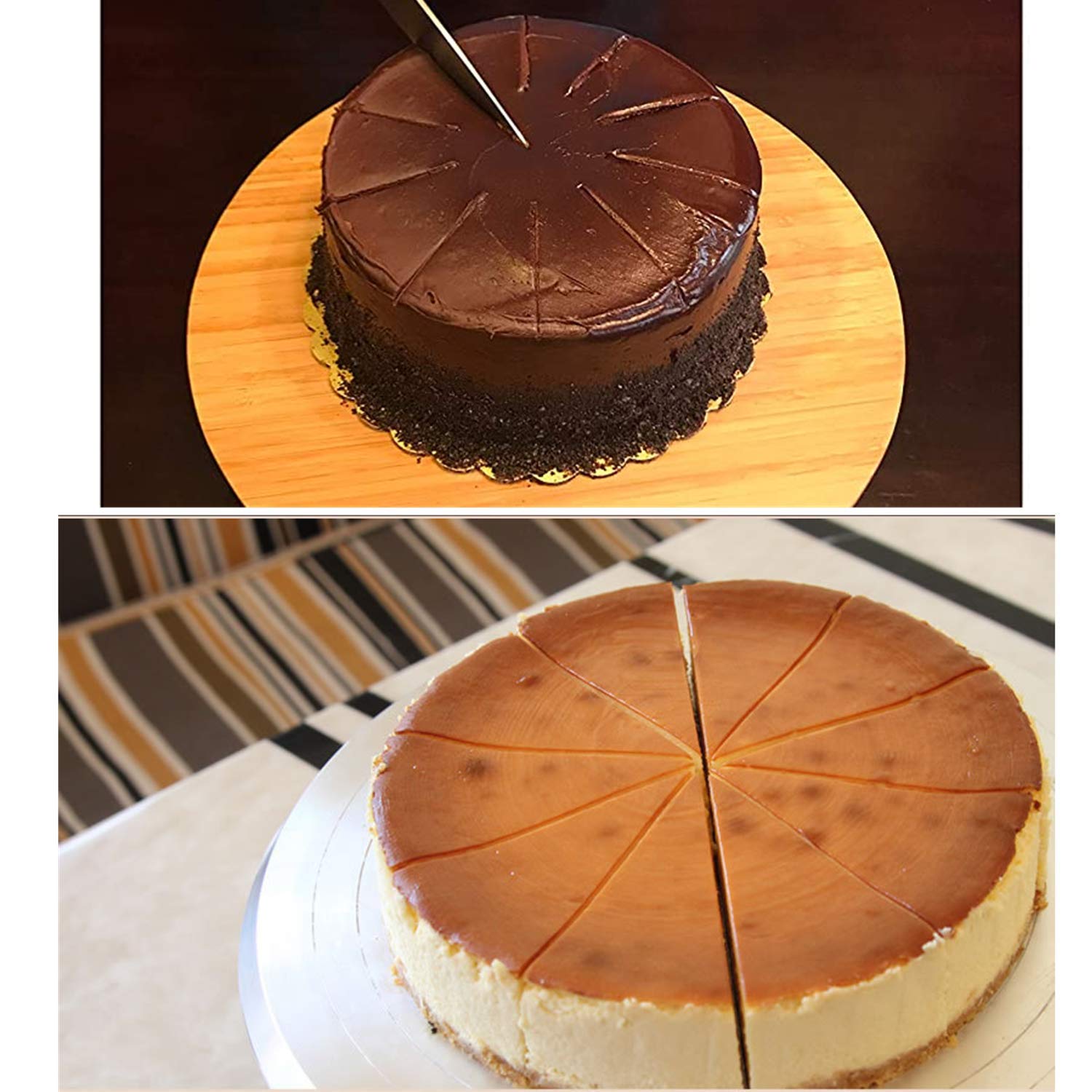 XIAOHONG round cake slice marker marks ten and twelve portions for precise servings