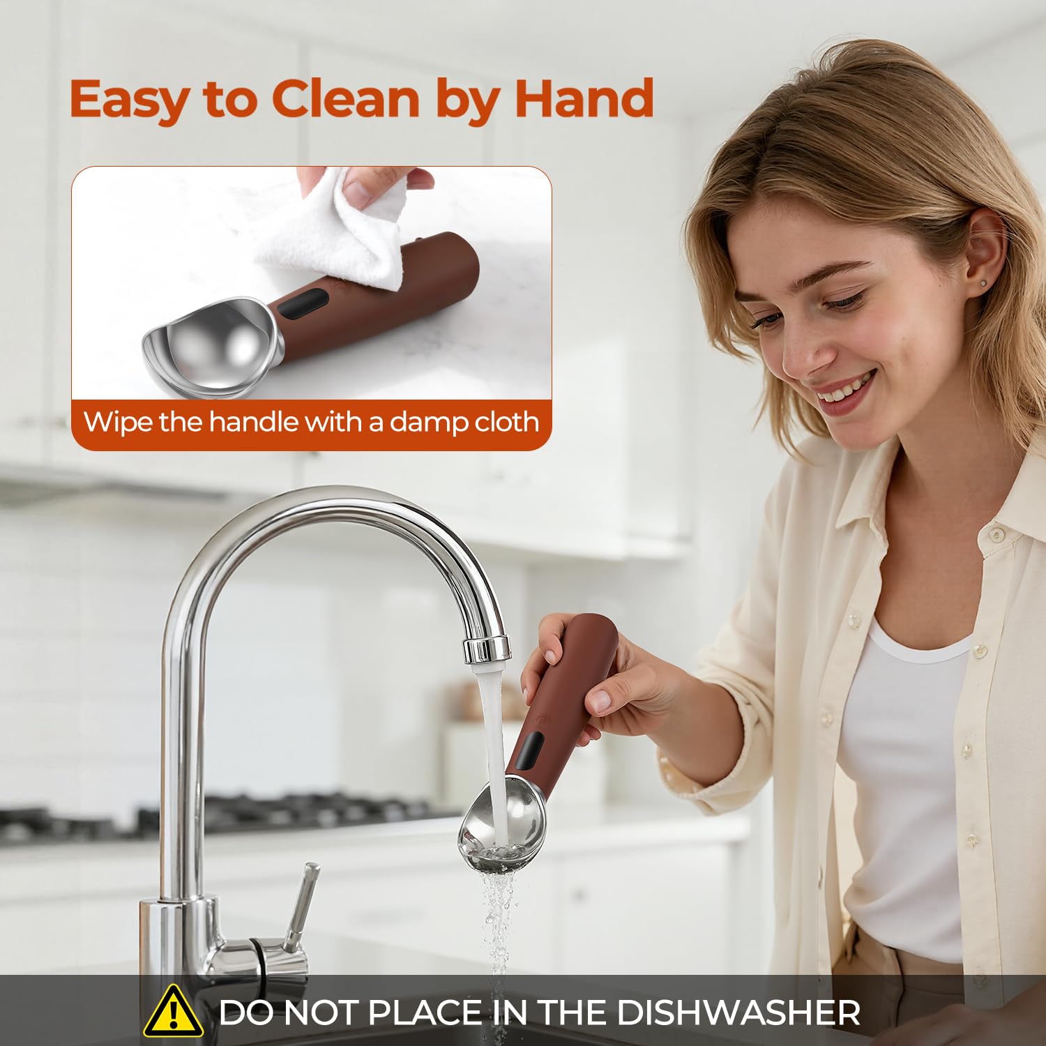 XIAOJINYU cleaning-friendly handle is easy to wipe after serving.