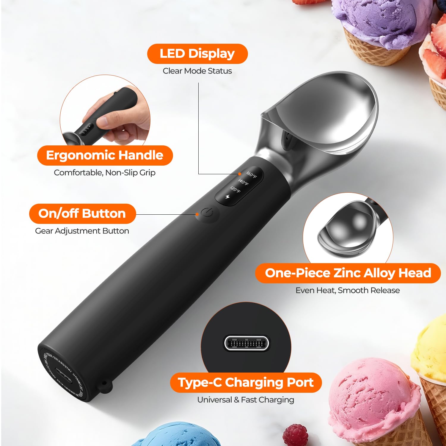 XIAOJINYU ergonomic heat-resistant handle for a secure grip during scooping