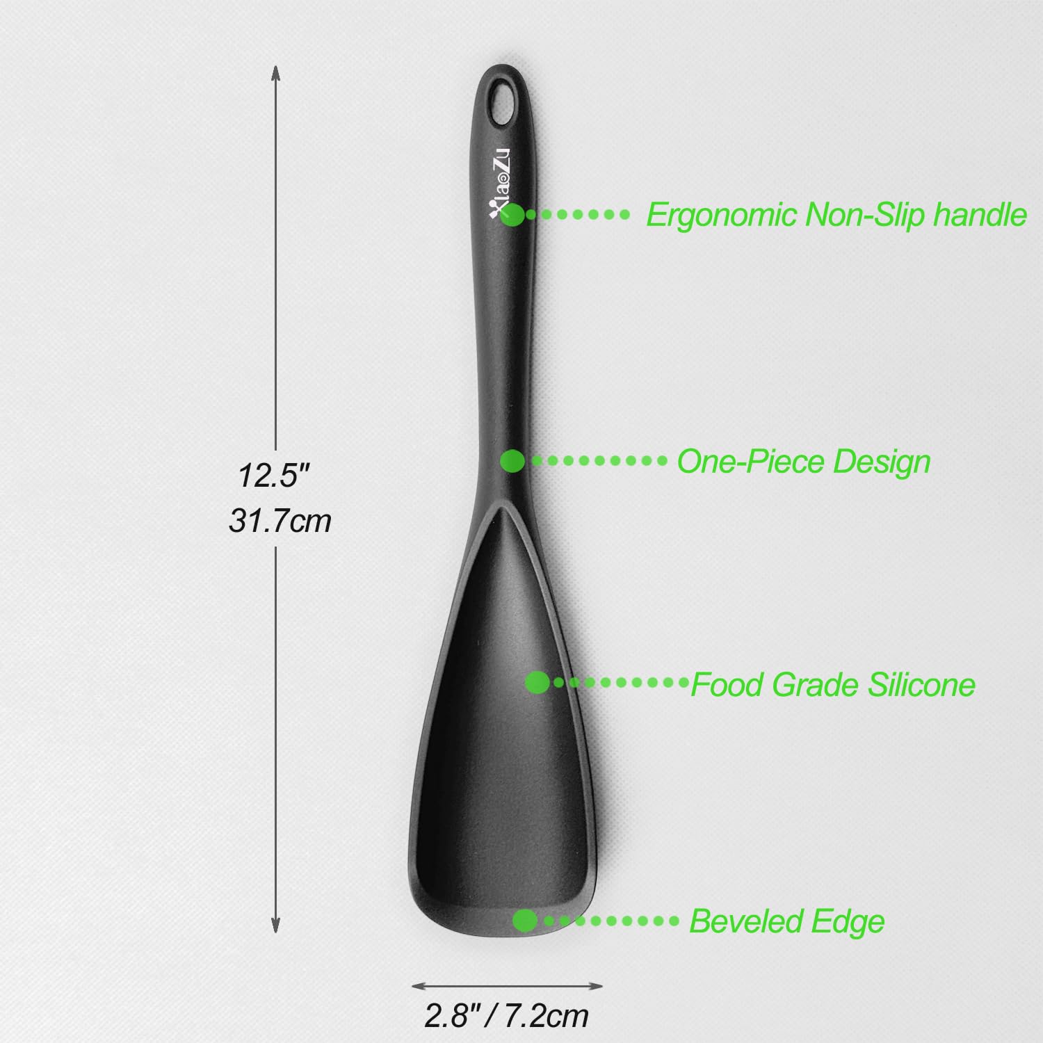 XiaoZu heat-resistant silicone spatula spoon up to 600°F protects nonstick cookware.