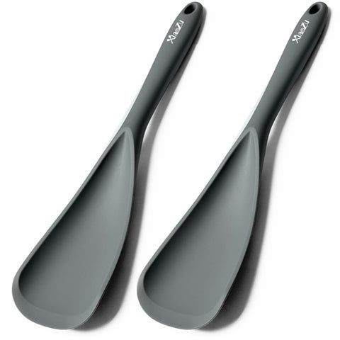 XiaoZu silicone spatula spoon gray 2pc for versatile cooking and serving