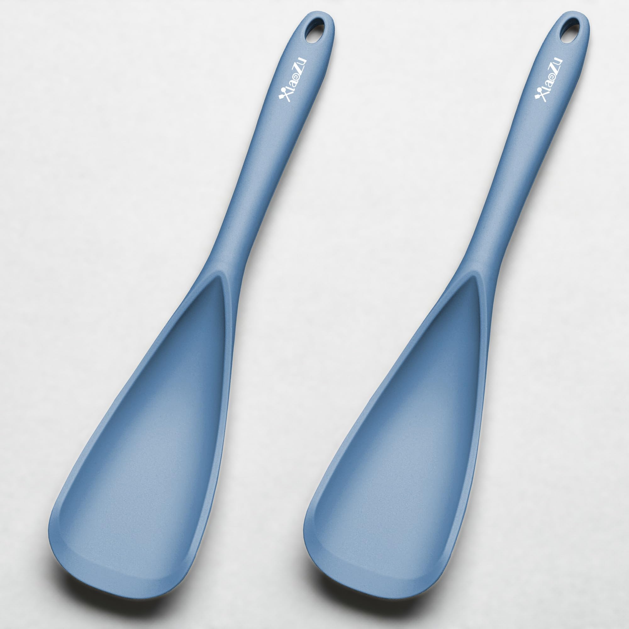 XiaoZu matte black silicone spatula spoon ideal for nonstick pan scraping and serving