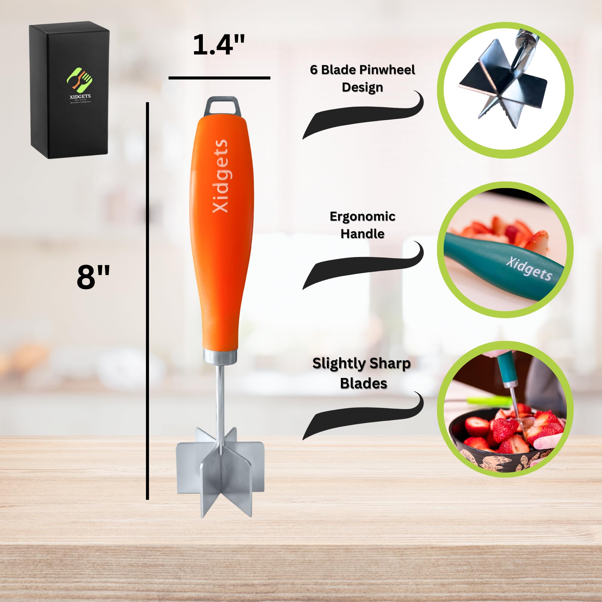 Xidgets dishwasher-safe construction simplifies cleanup after cooking.
