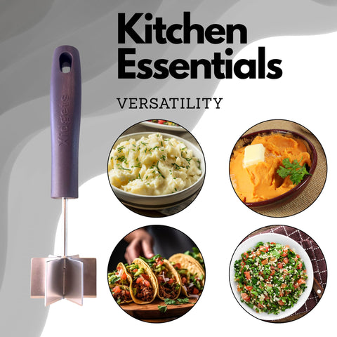 Xidgets oversized mashing head speeds up meal prep for large batches.