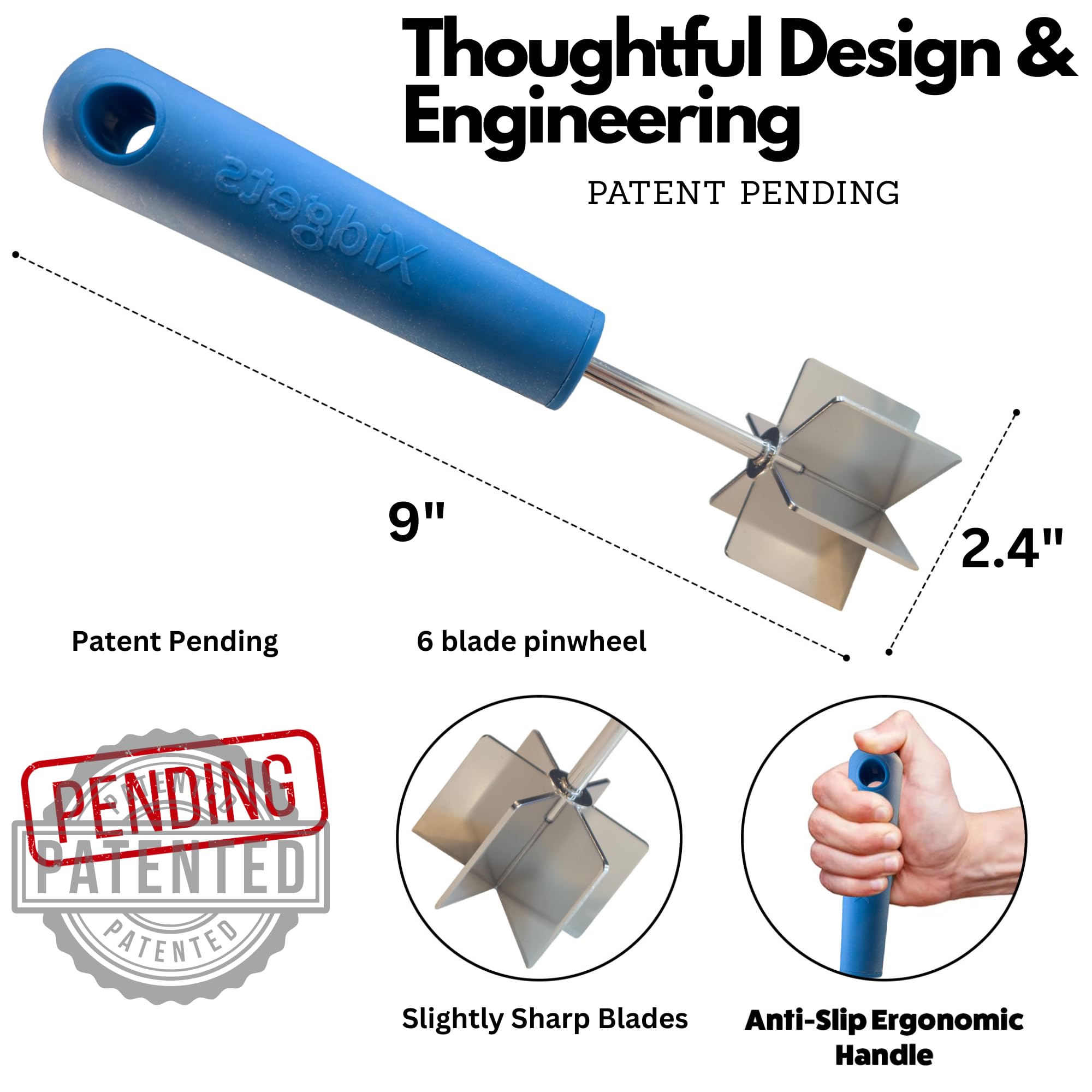 Xidgets oversized soft-grip handle in action for ergonomic control