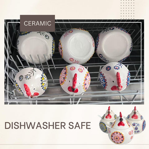 XIEFFICH salt jar made of ceramic is dishwasher-safe for easy cleaning