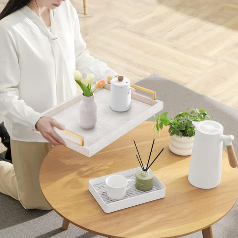 XIGEXIGE ivory shagreen tray versatile for bedroom, living room