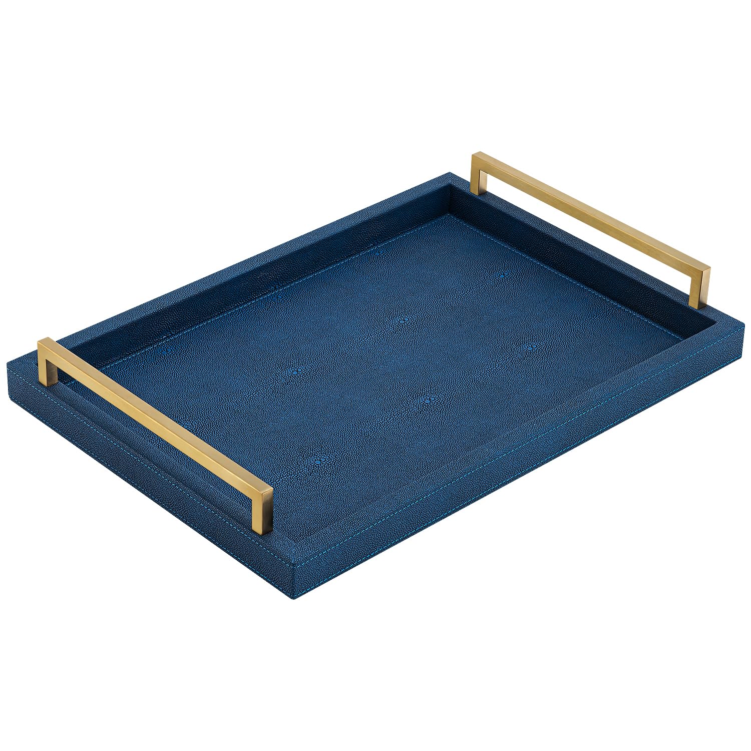 XIGEXIGE shagreen leather rectangle tray enhances table styling