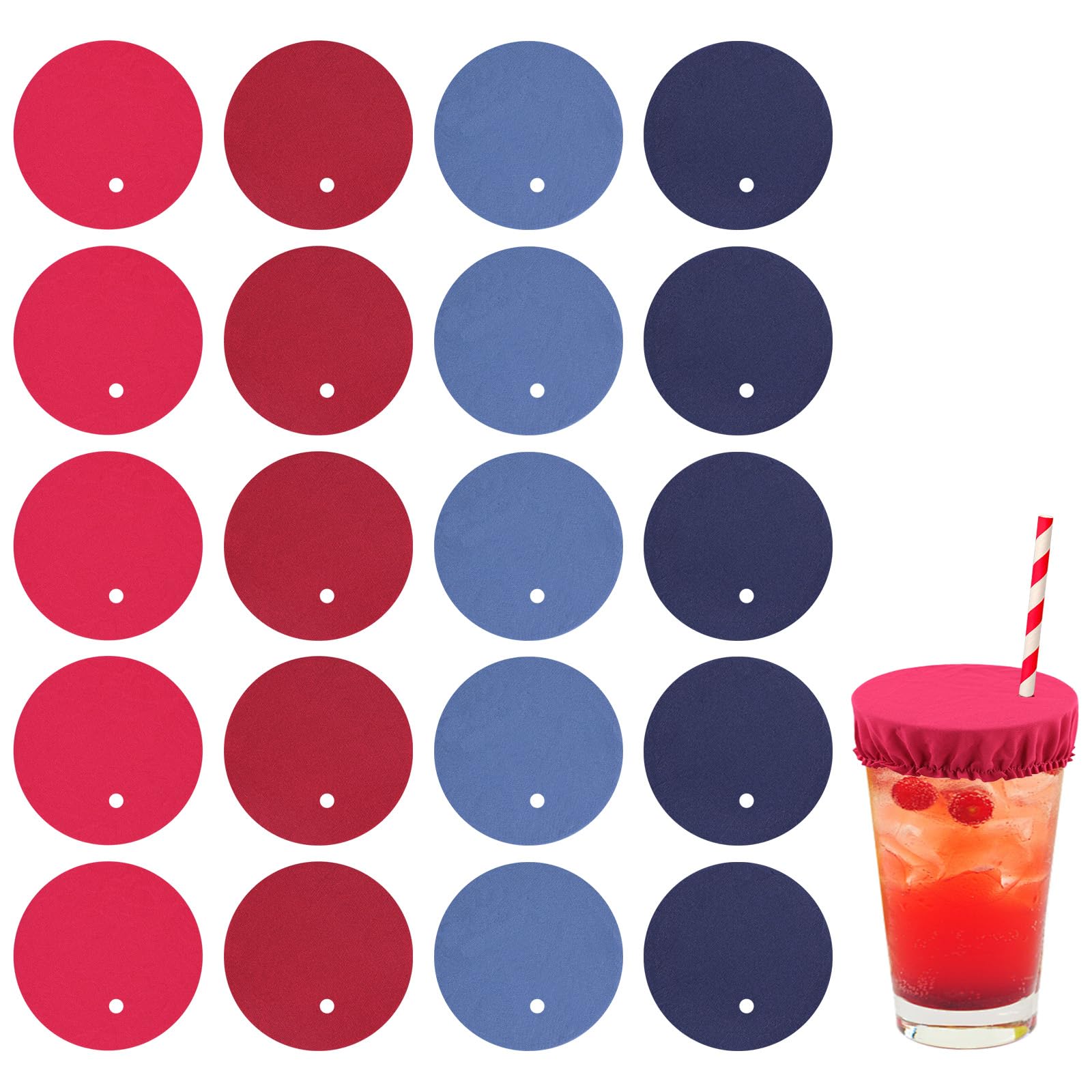 XIHIRCD blue drink cover scrunchie protecting a cup with a dust-free sip
