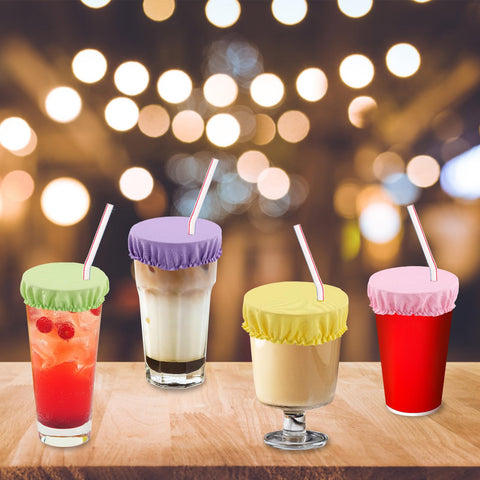 XIHIRCD drink cover scrunchie compatibility with cups, mugs, and glasses reduces spills.