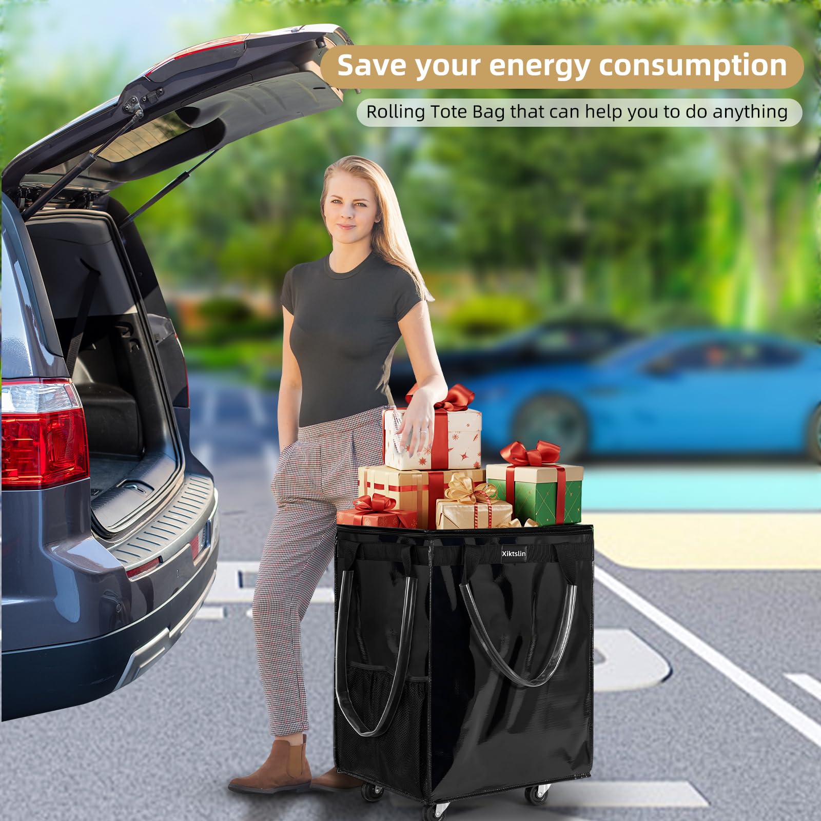 Durable polypropylene exterior supports heavy items during daily errands with Xiktslin.