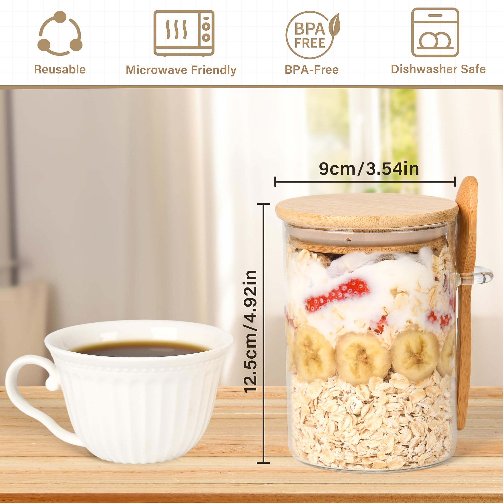 Xileanalee jar with built-in spoon holder, no extra utensils needed.