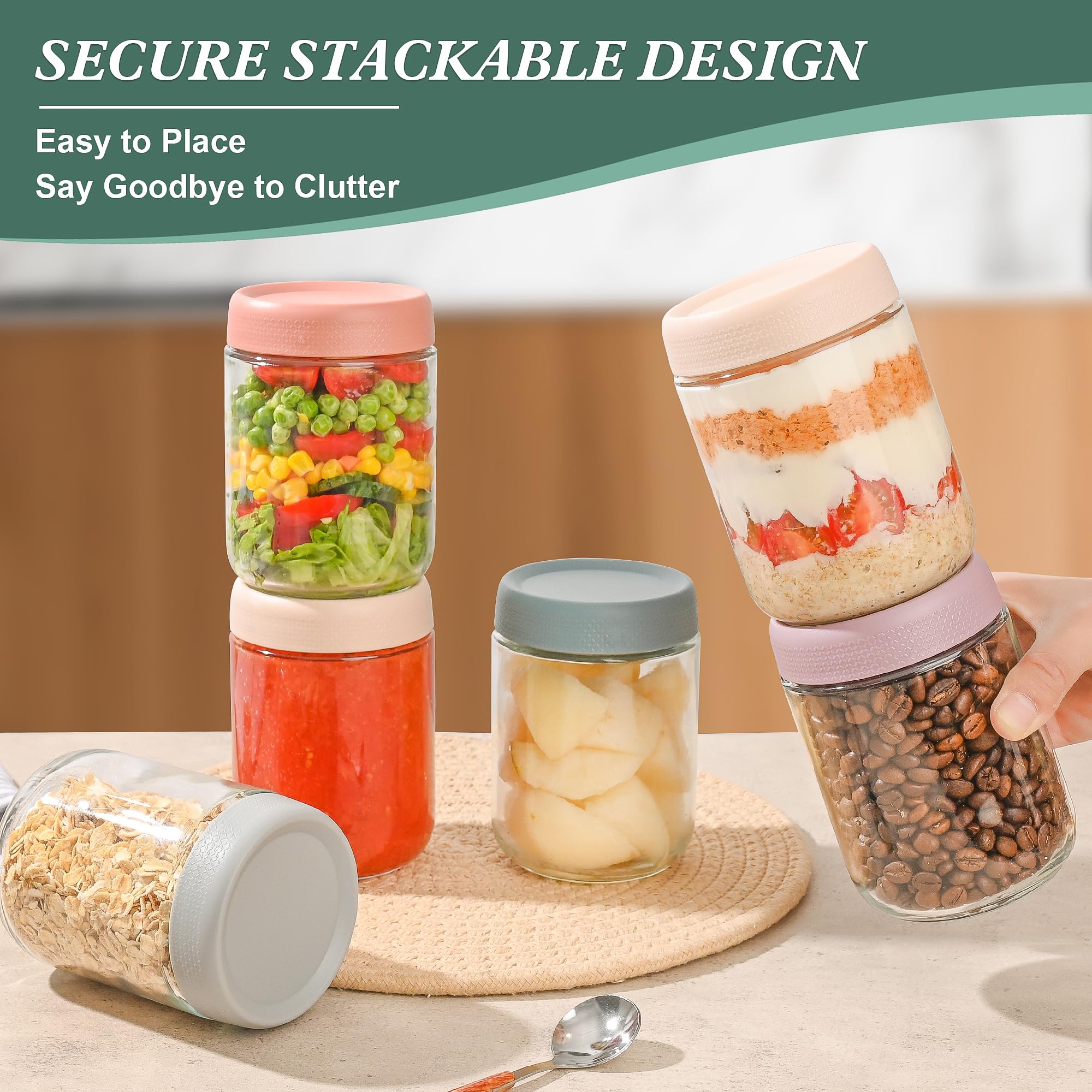 Xileanalee wide mouth jars for easy filling and stirring
