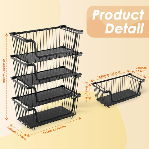 XILIDIA stackable baskets easy access for fruits and vegetables