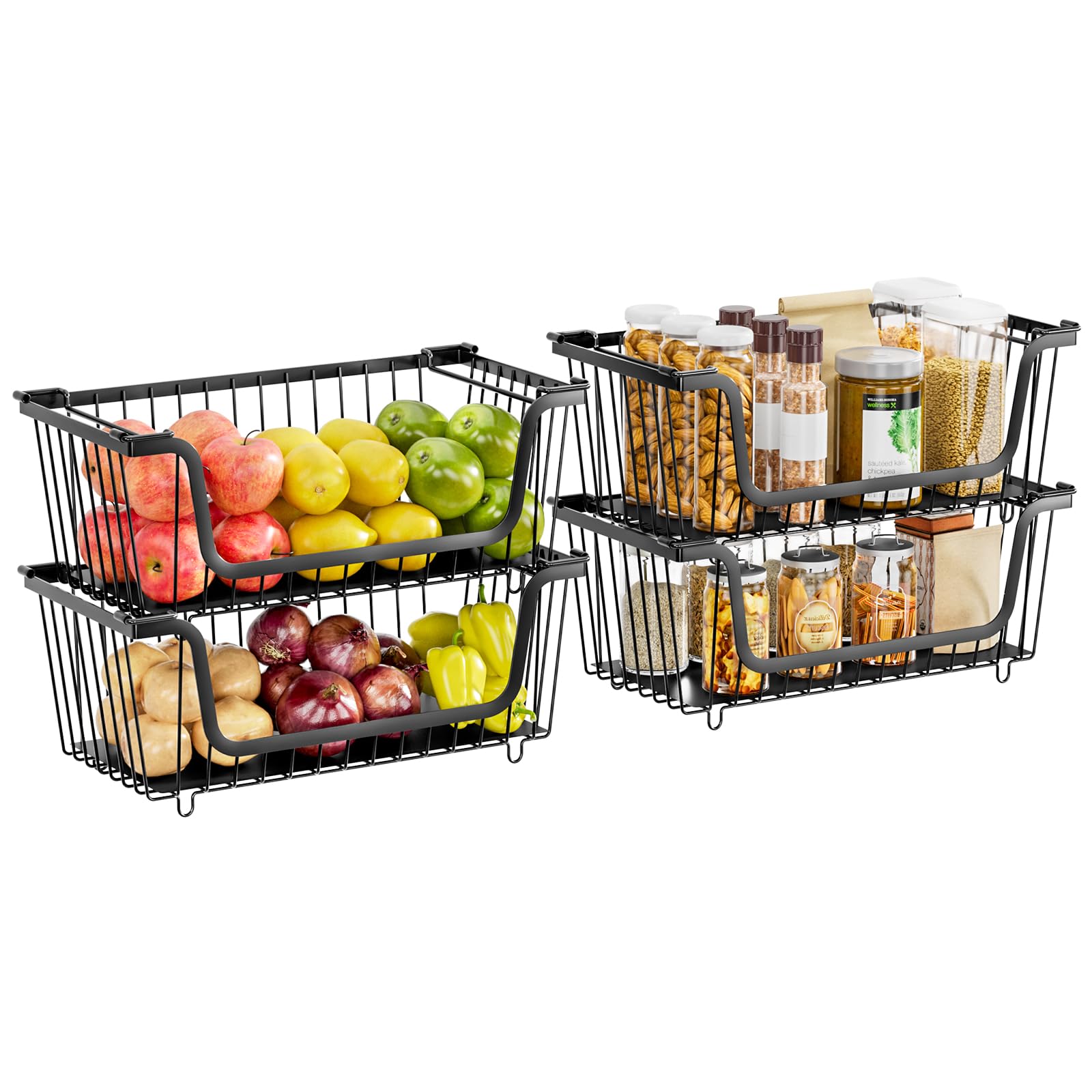 XILIDIA stackable baskets versatile pantry and kitchen organization