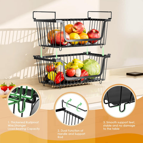 XILIDIA stackable baskets potato storage keeps tubers organized