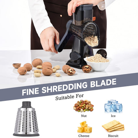 Xilrvna rotary grater detachable parts simplify storage after use.