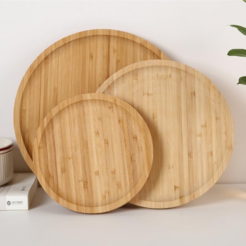 XIMISISE bamboo kitchen tray for snacks and dessert serving