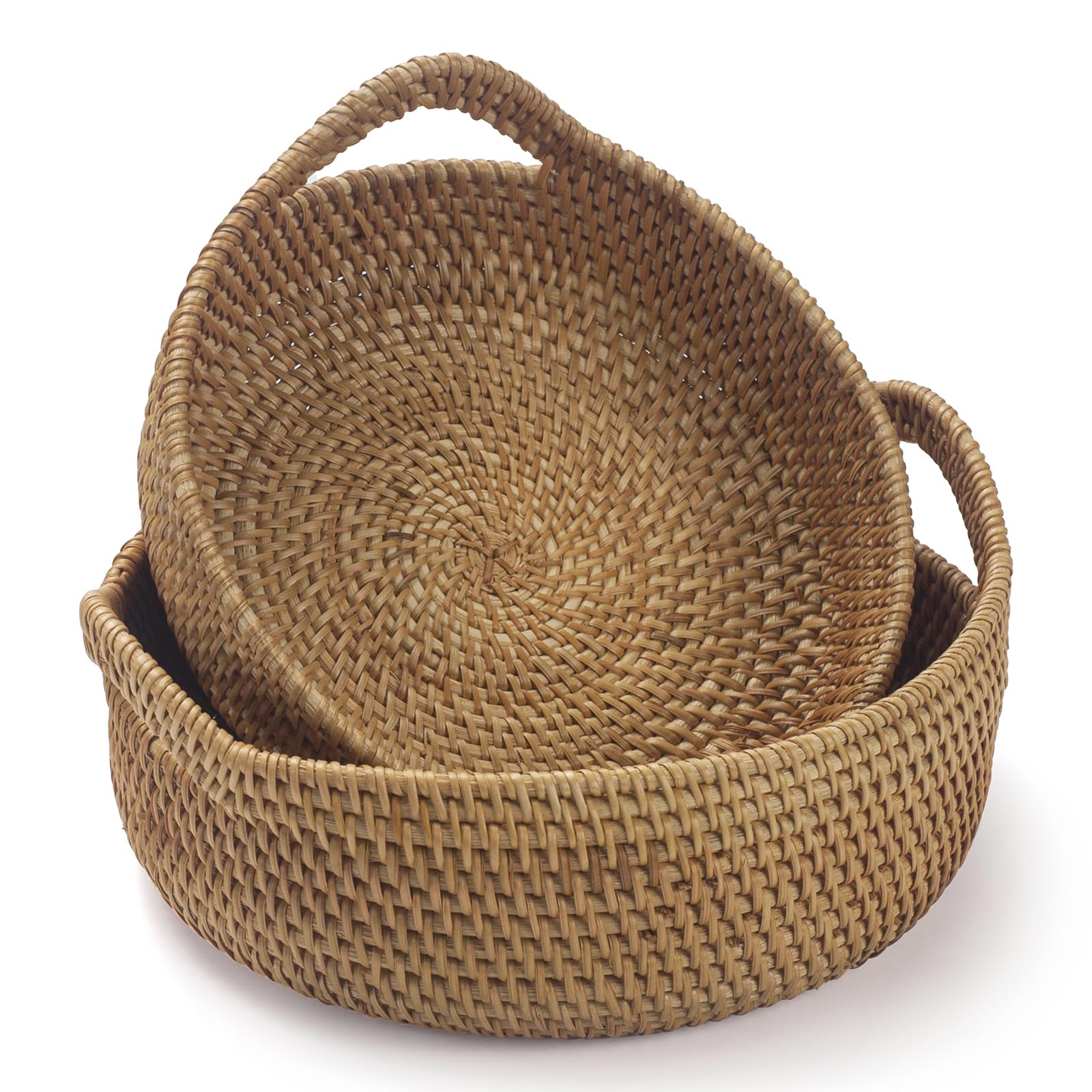 XIMISISE rattan storage basket large for kitchen organization and stylish display.