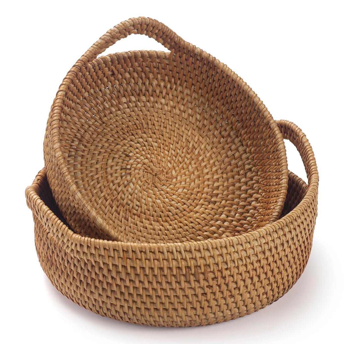 XIMISISE rattan storage basket large for kitchen organization and stylish display.