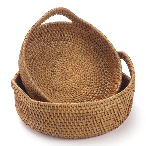 XIMISISE rattan storage basket large for kitchen organization and stylish display.