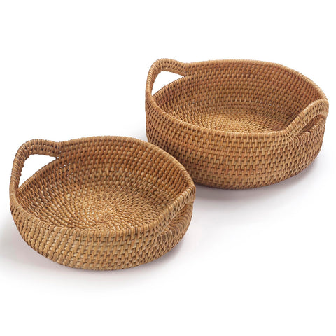 XIMISISE rattan storage basket small holds snacks or toiletries neatly.