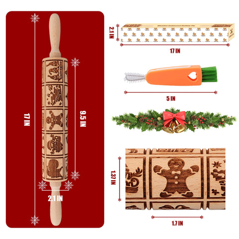 XINBADA rolling pin showing 3mm depth patterns for detailed designs