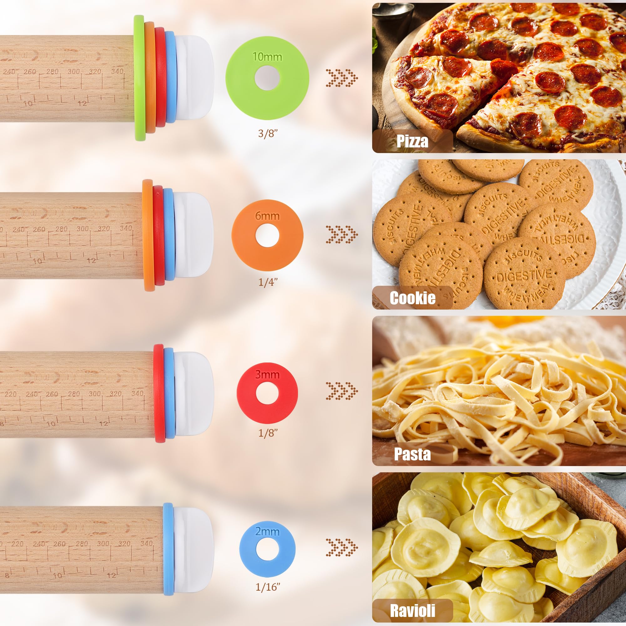 XINBADA rolling pin with ergonomic handles delivers comfortable control