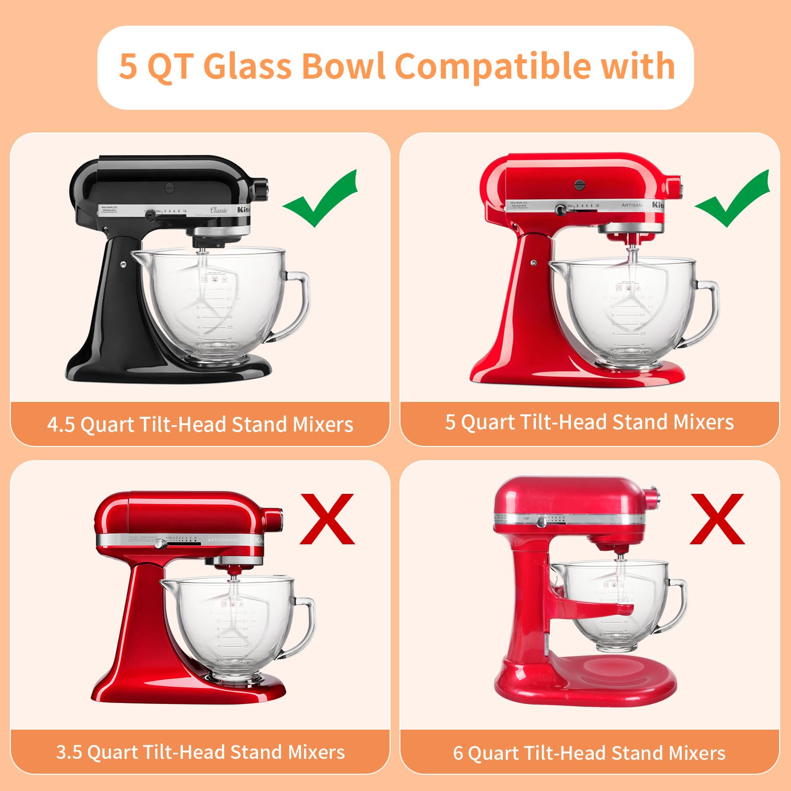 XINBOOGQ clear glass bowl to view mixing progress from any angle.