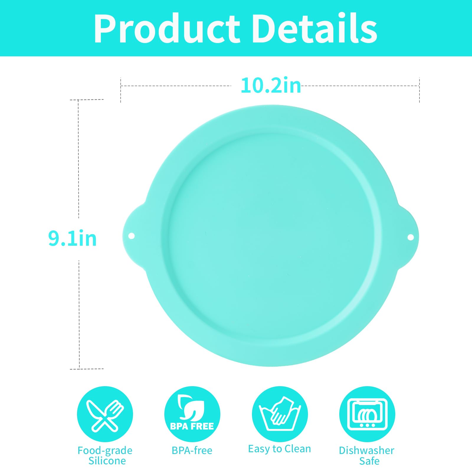 XINBOOGQ silicone lid on a 5QT bowl keeps ingredients fresh and dust-free