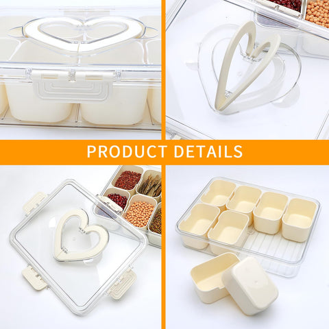 XING-RUIYANG eight-compartment tray ideal for fruits, nuts, and candies at gatherings.