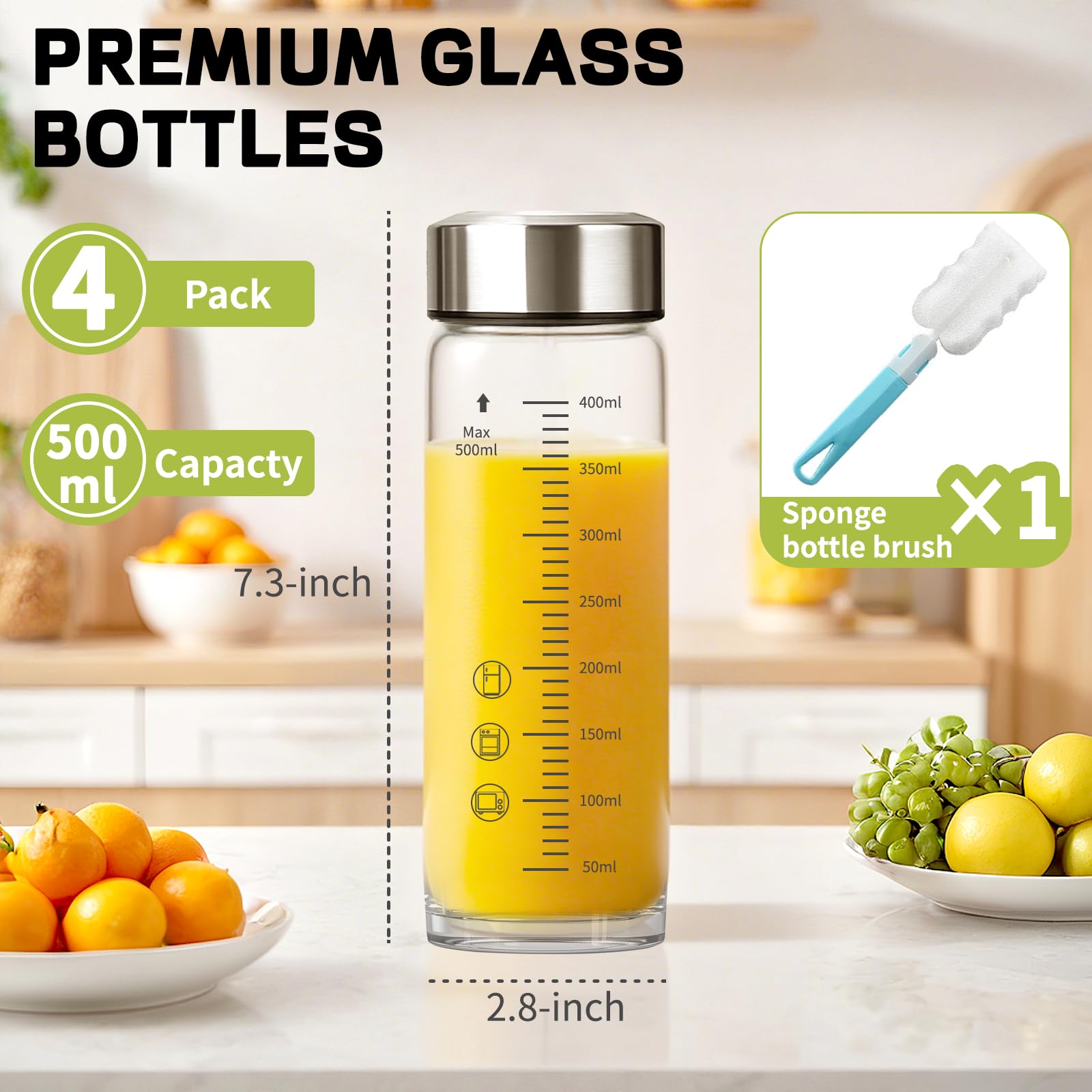 XINHUISHQZ stainless steel lid on bottle provides secure leak-proof seal