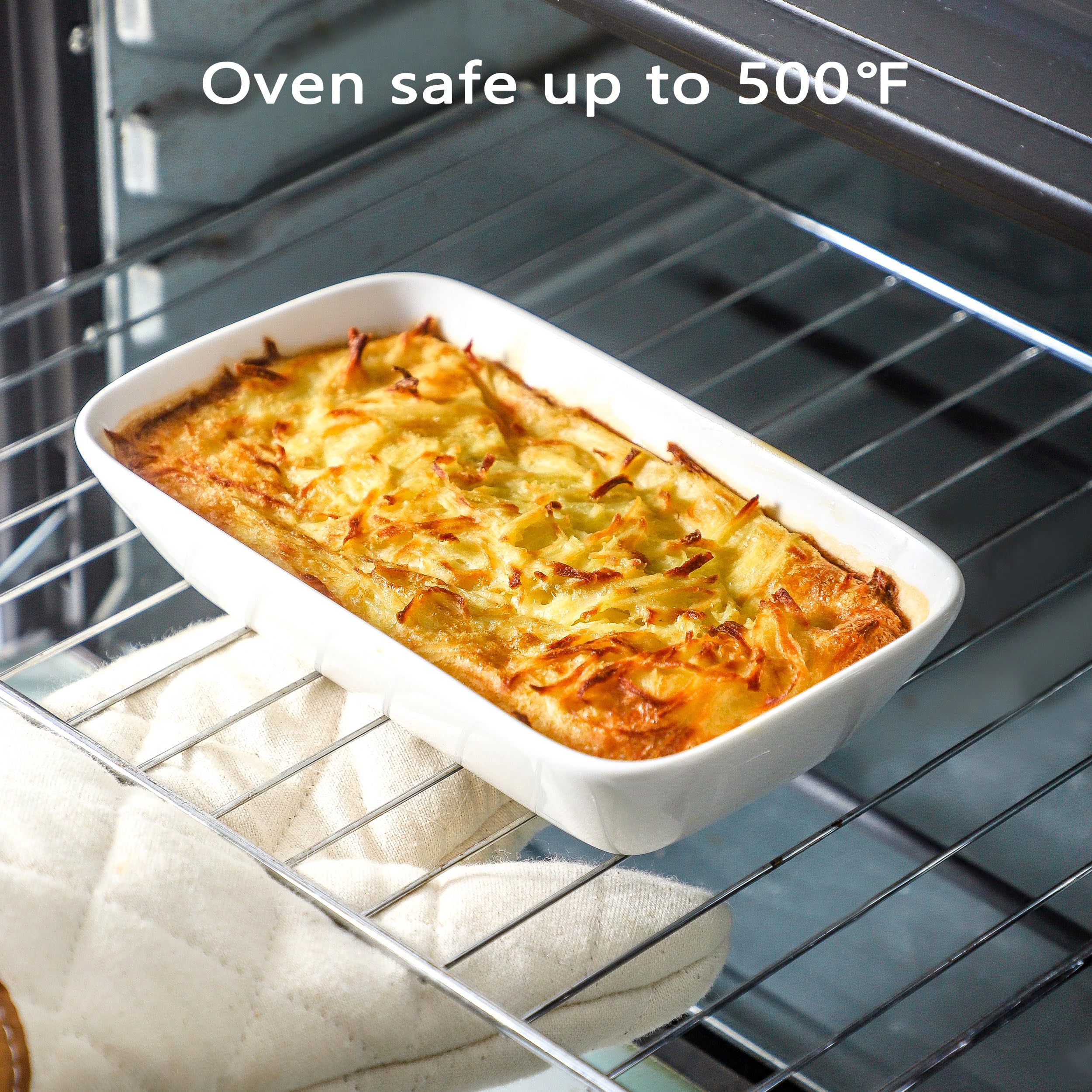 XINLTC oven-safe ceramic dish withstands up to 500°F for versatile meal prep.