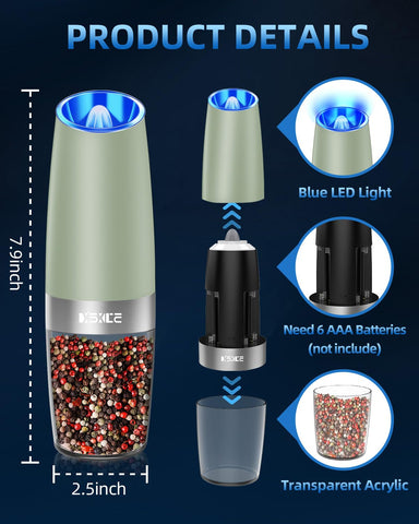 XinXu gravity grinder demonstrates one-handed operation for effortless seasoning.