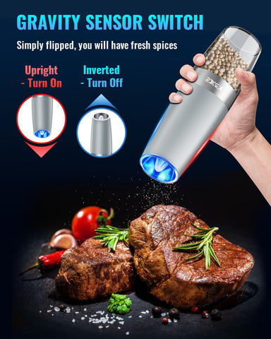 XinXu one-hand operation grinder for quick, hands-free seasoning during cooking.