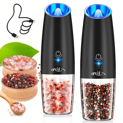XinXu gravity grinder with LED illumination for precise seasoning.
