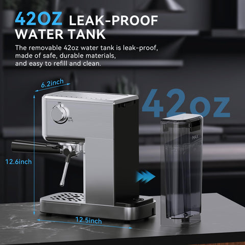 XIXUBX 42 oz removable water tank supports multiple cups.
